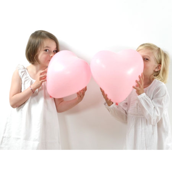Herzluftballons Pink, 8 Stück, 25 cm