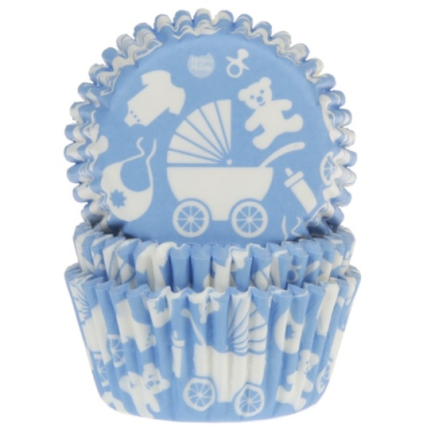 HoM Muffinförmchen, Baby Shower, Blau, 50 Stck, 5 cm