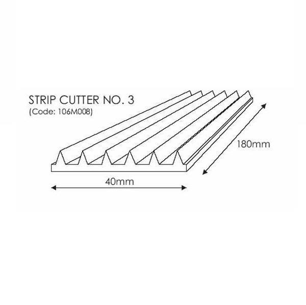 JEM, Fondant-Streifen-Präger, "Strip Cutter" nr. 3, Streifen 7 mm x 18 cm