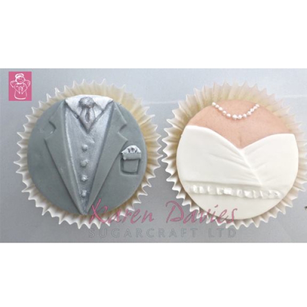 Karen Davies Cupcakes Topper 'Bride & Groom'