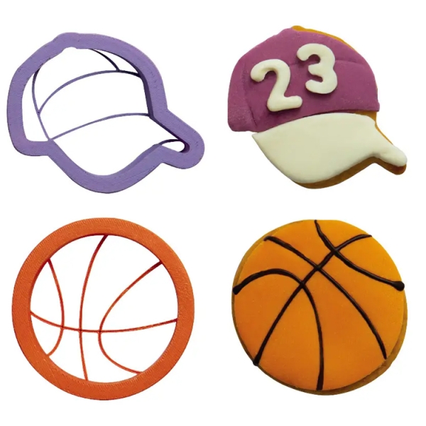 Keks-Ausstecher aus Kunststoff Cap & Basketball