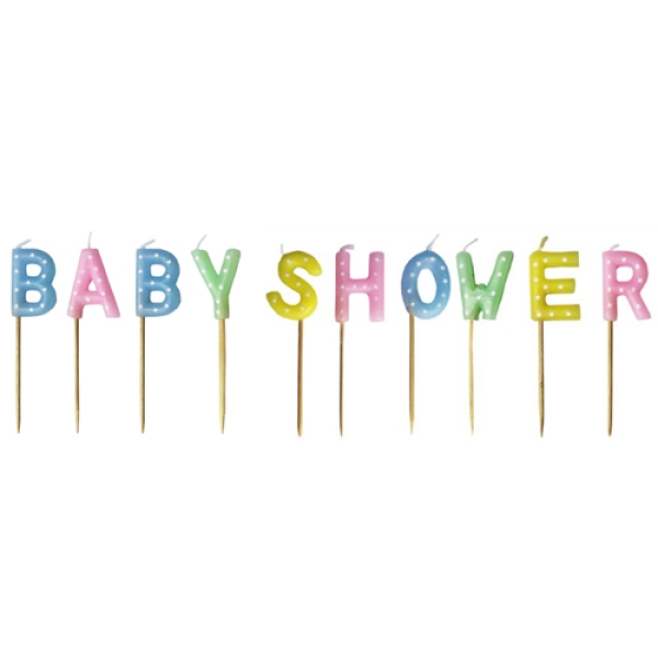 Tortenkerzen-Set "Baby Shower", 10 Stück, 7,5 cm