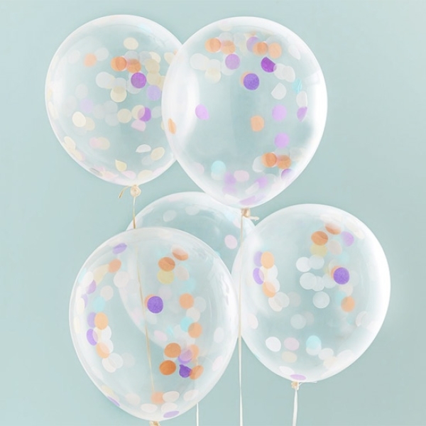 Luftballons "Buntes Konfetti", 5 Stück, 30 cm