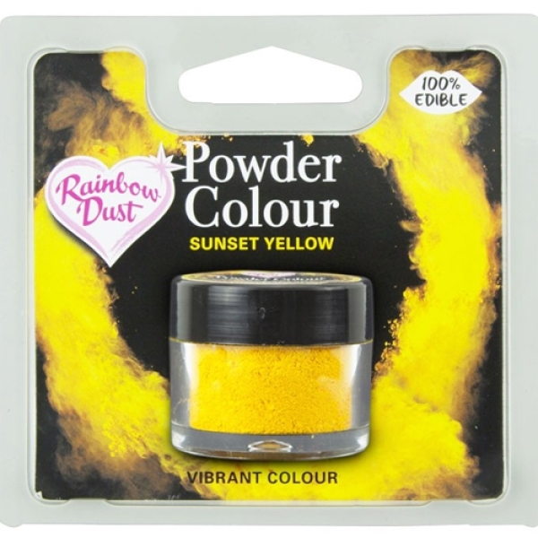 Rainbow Dust Lebensmittelfarbe Pulver "Sonnengelb", gelb, 2 g