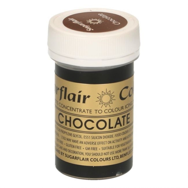 Sugarflair Profi Lebensmittelfarbe Schokolade Braun (Chocolate)