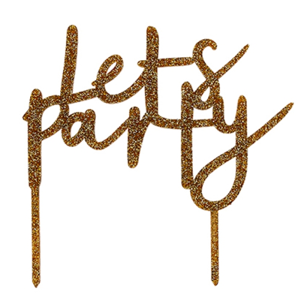 Torten-Topper 'Let's Party' Gold