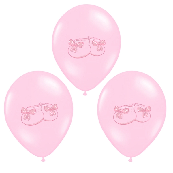 Luftballons Baby Schuh Pink