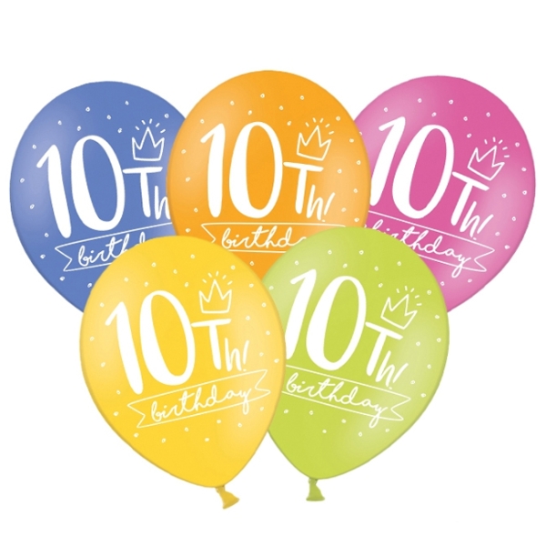 Luftballons Zahl '10' pastell