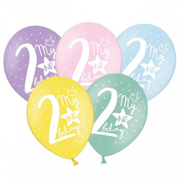 Luftballons Zahl '2' Pastell