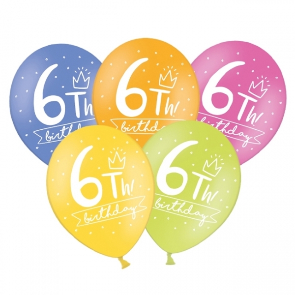 Luftballons Zahl '6' Pastell