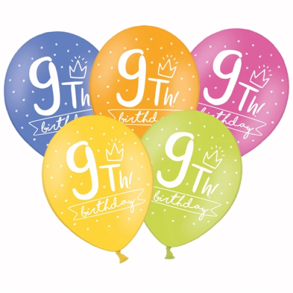 Luftballons 9. Geburtstag, Pastell
