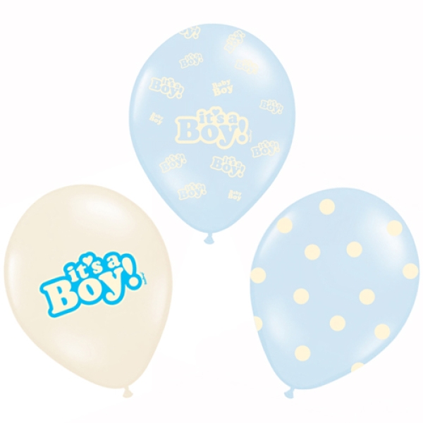 Luftballons "It's a Boy", 6 Stück, 30 cm
