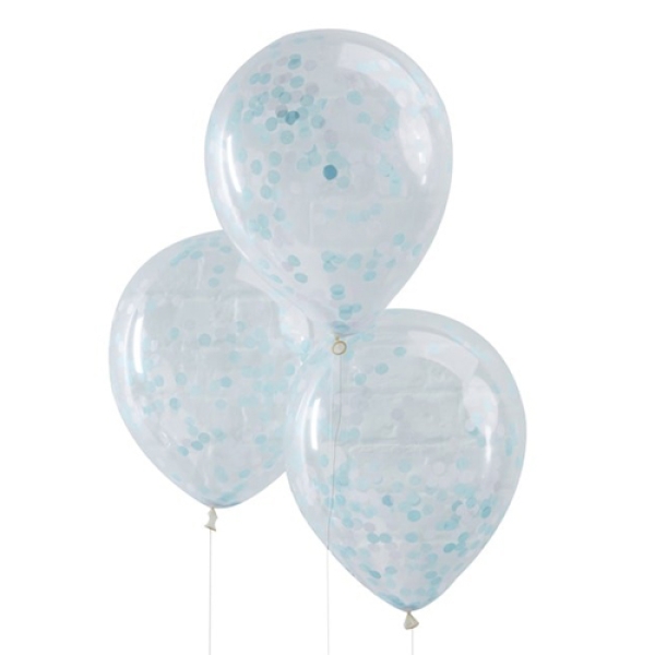 Luftballons "Blaues Konfetti", 5 Stück, 30 cm