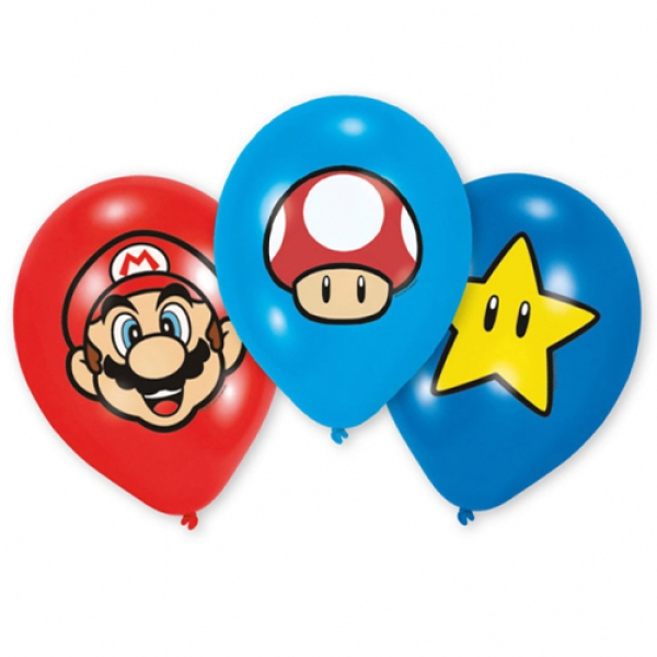 Luftballons "Super Mario", 6 Stück