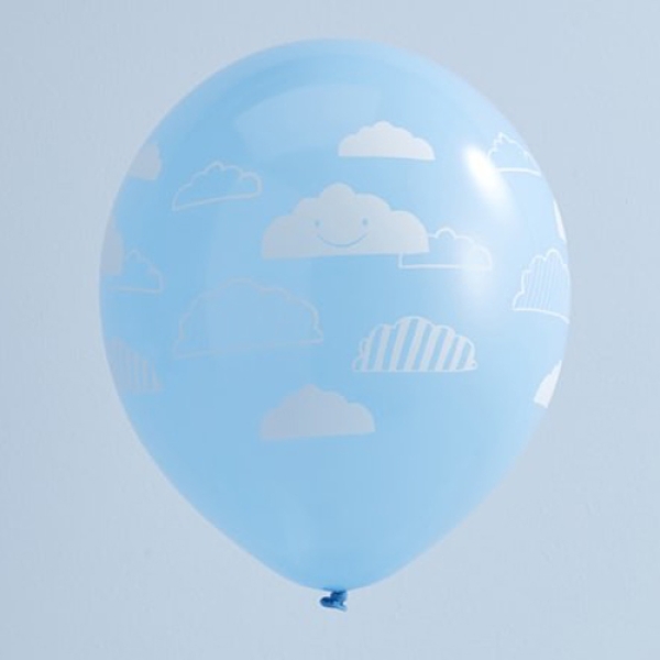 Helium Folienballon Himmel Blau Wolke Weiß Cloud Baby Weiss Luftballon Deko NEU 