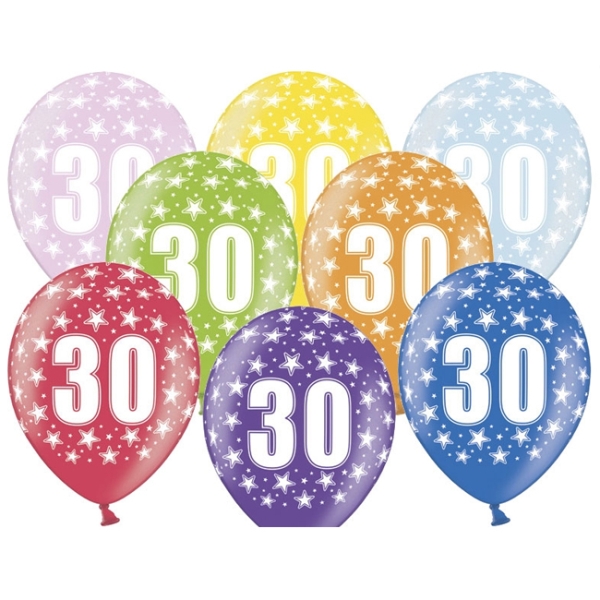 Luftballons mit Zahl, '30', 30 cm