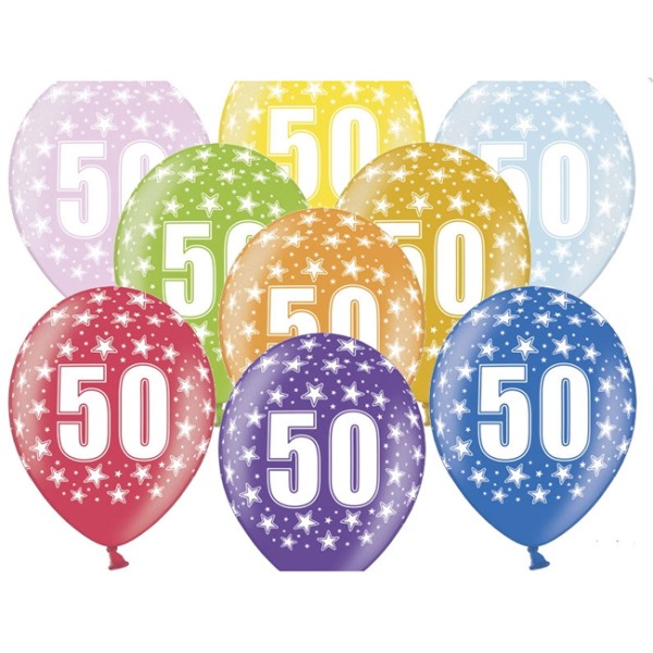 Luftballons mit Zahl, '50', 30 cm