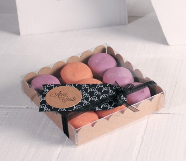Macarons-Schachtel mit Deckel, für 9 Macarons/Kekse, kraftpapier, braun
