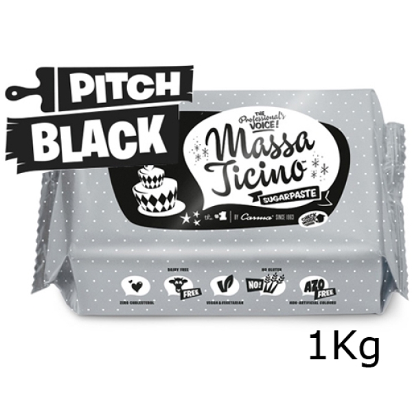 Massa Ticino Fondant Ausrollfondant schwarz, 1 kg