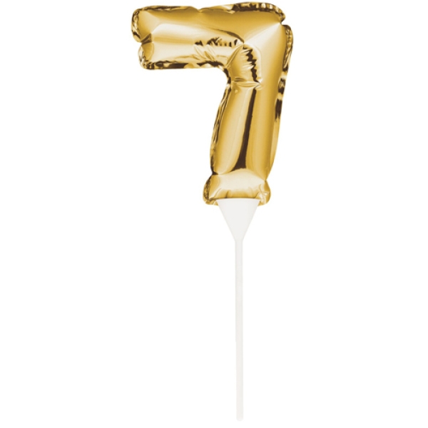Ballon-Topper "Zahl 7", Gold, 13 cm