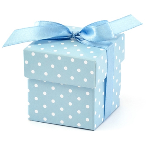 Mini-Geschenkboxen Blau Punkte
