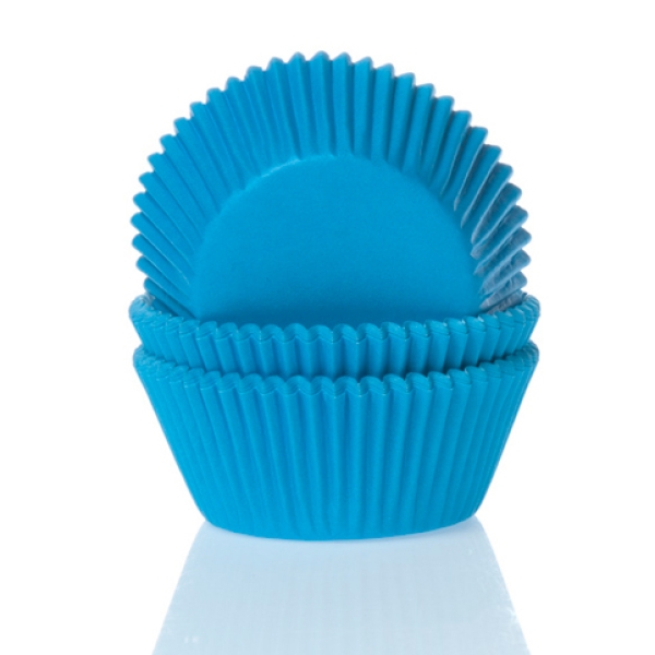 Mini-Muffinförmchen, Cyan blau, 3,5 cm