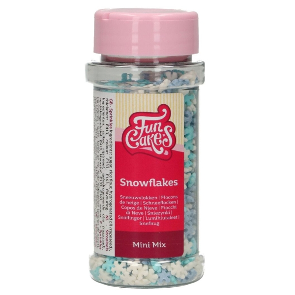 FunCakes Zuckerdekoration 'Mini-Schneeflocken' weiß und blau, 55 g