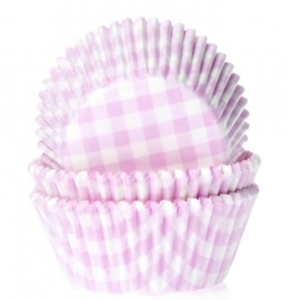Muffinförmchen, rosa, karo, 50 Stck, 5,0 cm