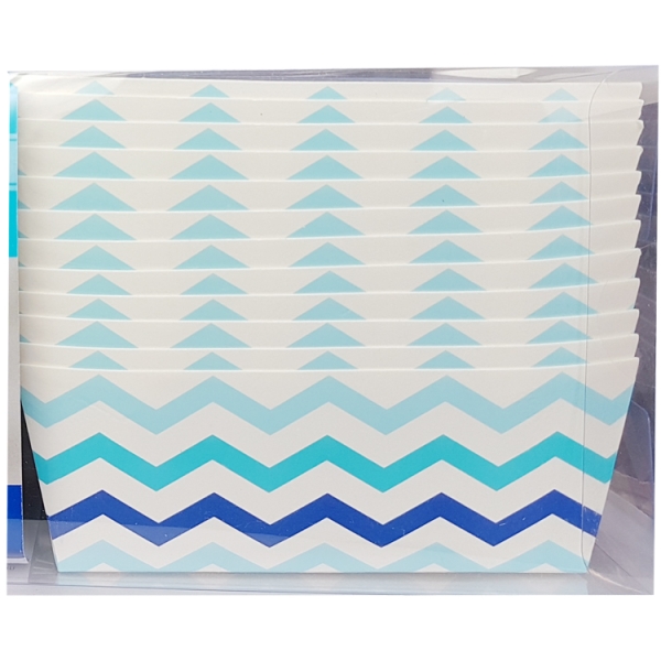 Papierbackformen Weiß mit blauen Streifen, 24 Stück
