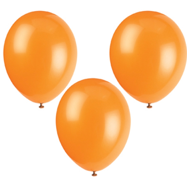 10 Party Luftballons, Farbe: Orange, 30 cm