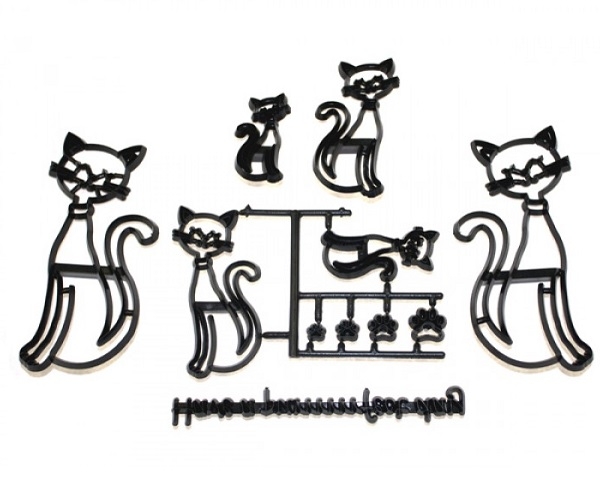 Fondant Ausstecher Set 'Katzen', 12 cm