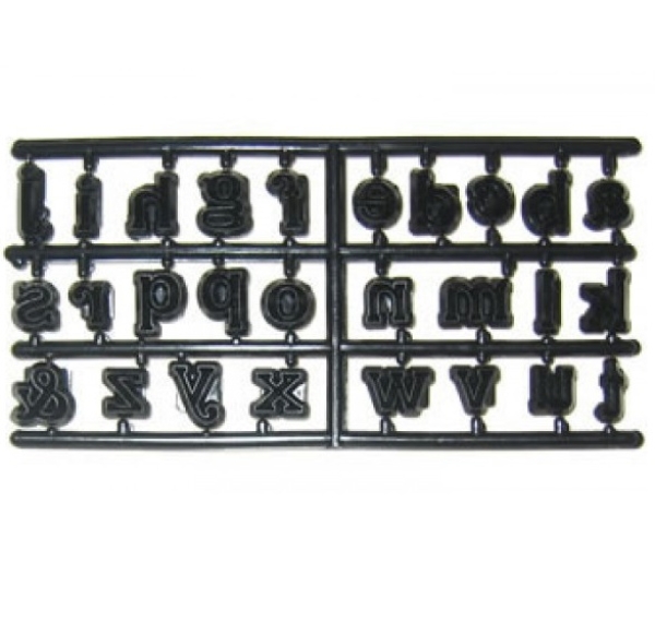 Fondant Ausstecher Präger 'Kleine Buchstaben', ca. 1 cm