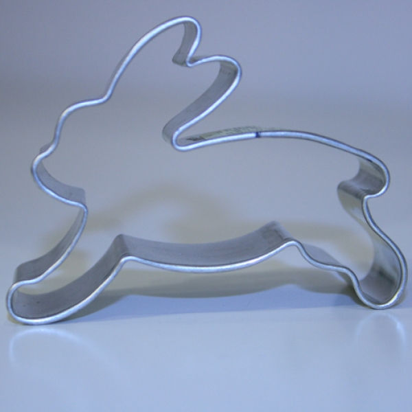 Plätzchen-Ausstechform "Hase-springend" Weißblech 6 cm