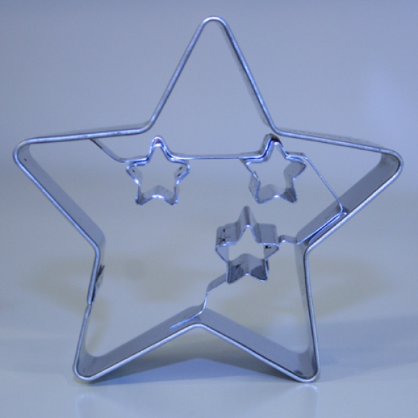Plätzchen Ausstecher mit Prägung "Weihnachts-Stern", 6,5 cm