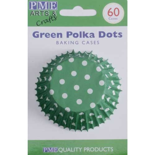 PME Muffinförmchen Polka dots, grün, 60 Stk