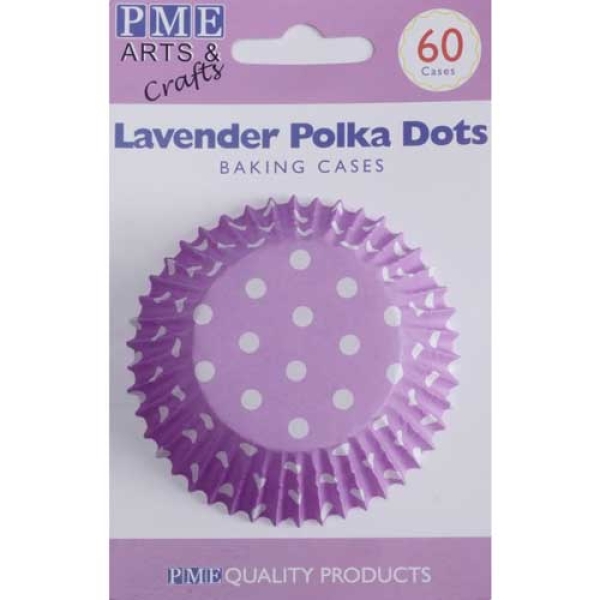 Muffinförmchen Polka dots, lila,60 Stk