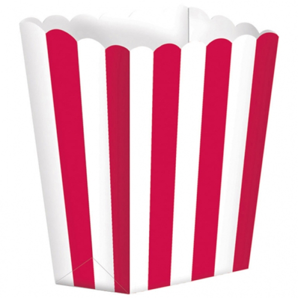 Popcorn-Boxen Rot, 5 Stück, 13,5 x 9,5 cm