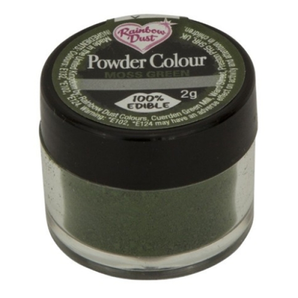 Rainbow Dust Lebensmittelfarbe Pulver dunkelgrün, Moss Green, 3 g