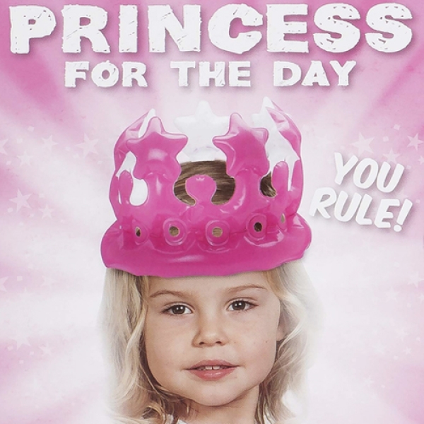 Aufblasbare Krone "Prinzessin für einen Tag", Pink