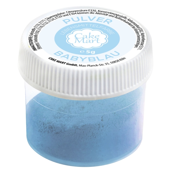 CAKE MART Lebensmittelfarbe Pulver "Babyblau", baby blue, 5 g