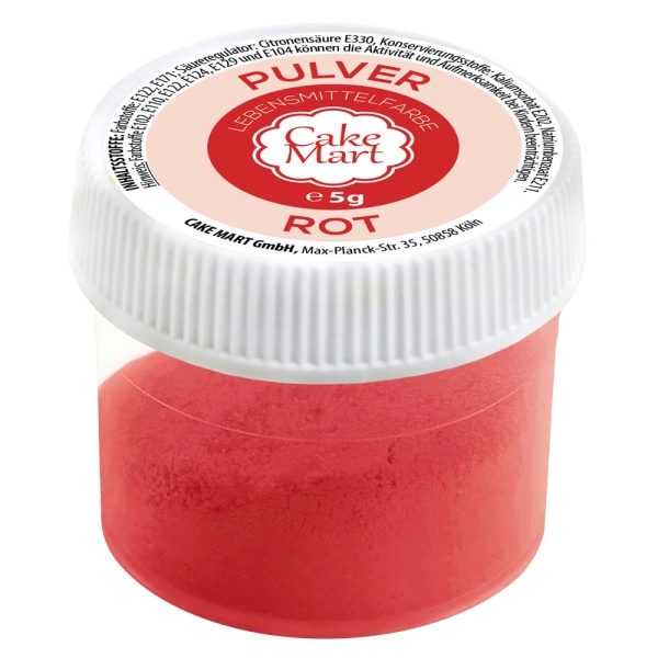 CAKE MART Lebensmittelfarbe Pulver "Rot", red, 5 g