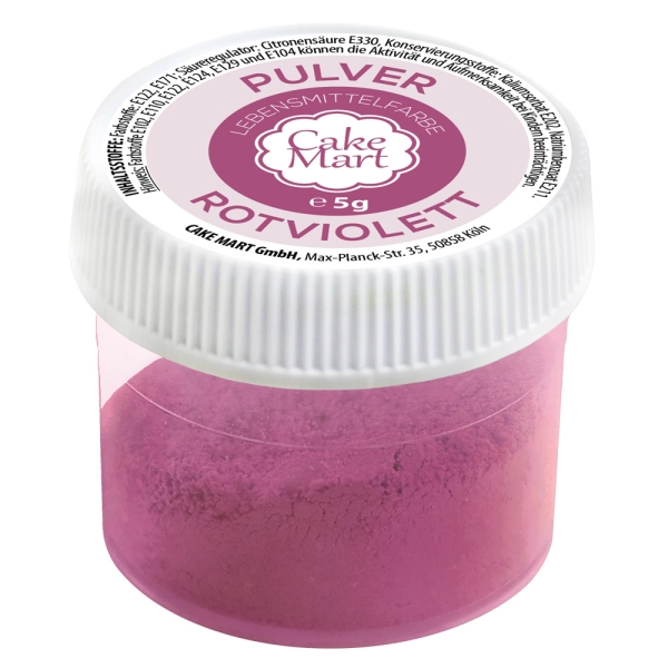 CAKE MART Lebensmittelfarbe Pulver "Rotviolett", purple-red, 5 g