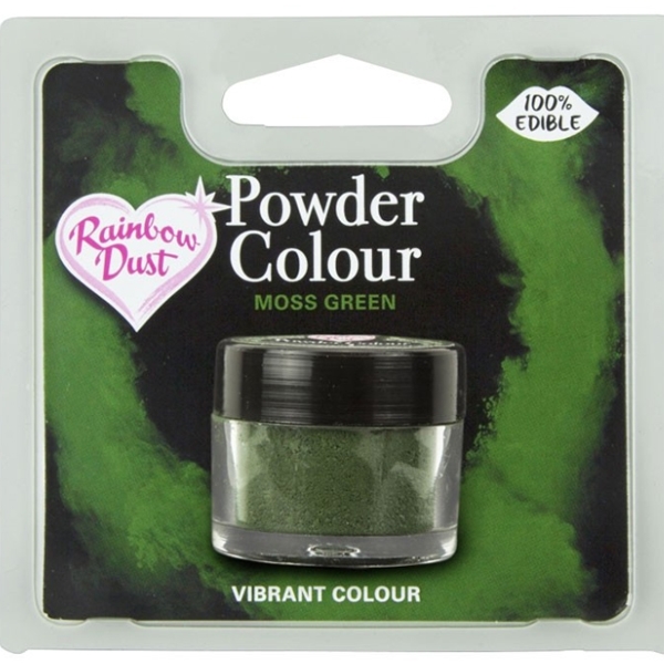 Rainbow Dust Lebensmittelfarbe Pulver dunkelgrün, Moss Green, 3 g