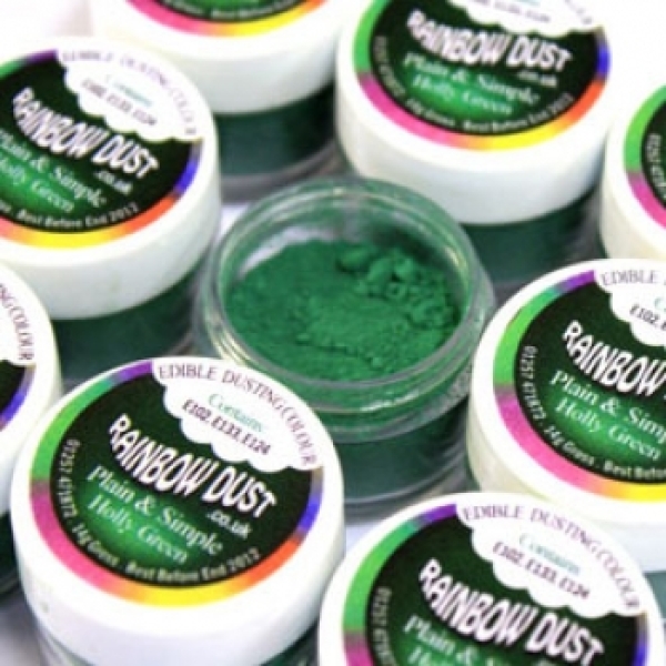 Rainbow Dust Lebensmittelfarbe Pulver "Holly Grün", dunkelgrün, 3 g