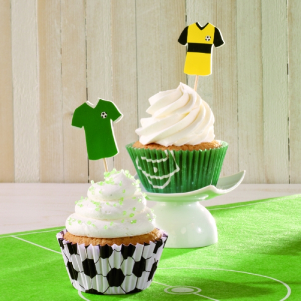Birkmann Cupcake-Set "Fußball", 24 Muffinförmchen mit 12 Pickern