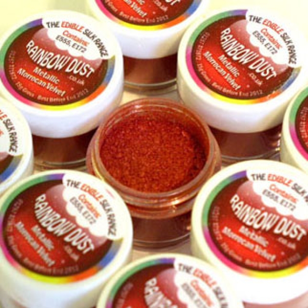 Rainbow Dust, Lebensmittelfarbpulver "Metallic Marokko-Samtrot", 100 % essbar, Farbe: Kupferrot, 3 g