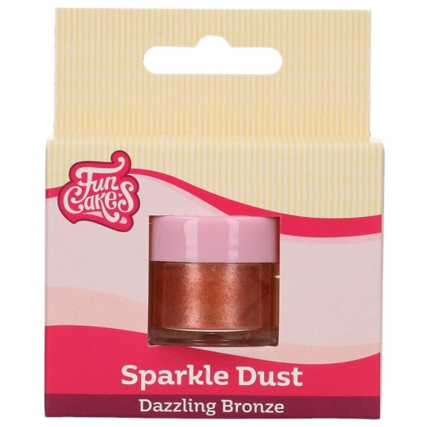 100 % essbarer Sparkle Dust "Dazzling Bronze", Bronze & Kupfer, 1,5 g, FunCakes