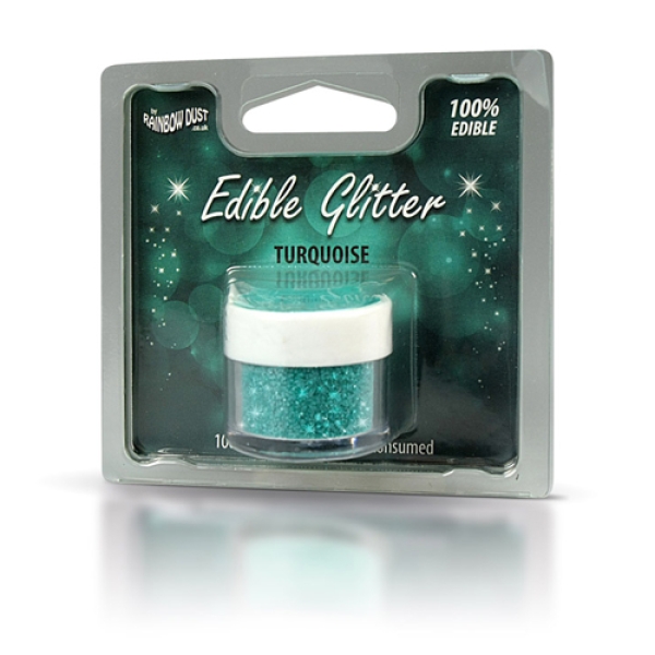 Rainbow Dust Essbarer Glitzer - Turquoise, Türkis, 100% essbar!