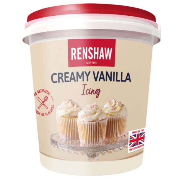 Renshaw fertige Cupcakes Frosting weiß, vanilla 400 g