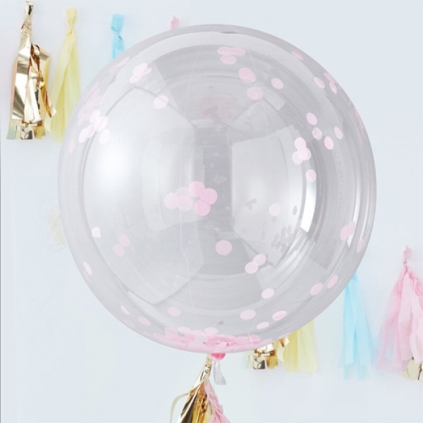 Riesenluftballons mit Rosa Konfetti, 3 Stück, 90 cm